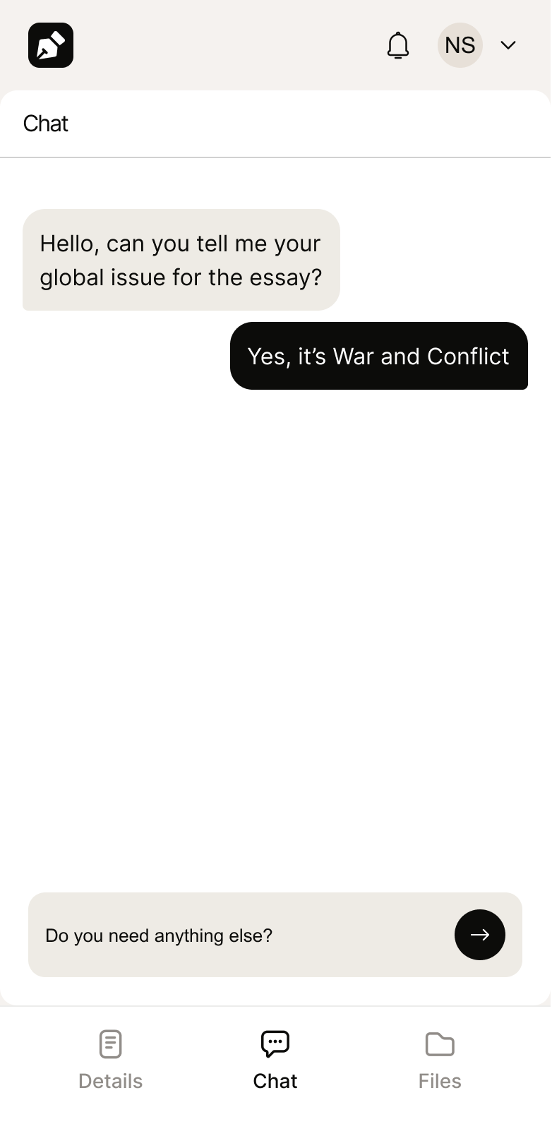 Chat conversation